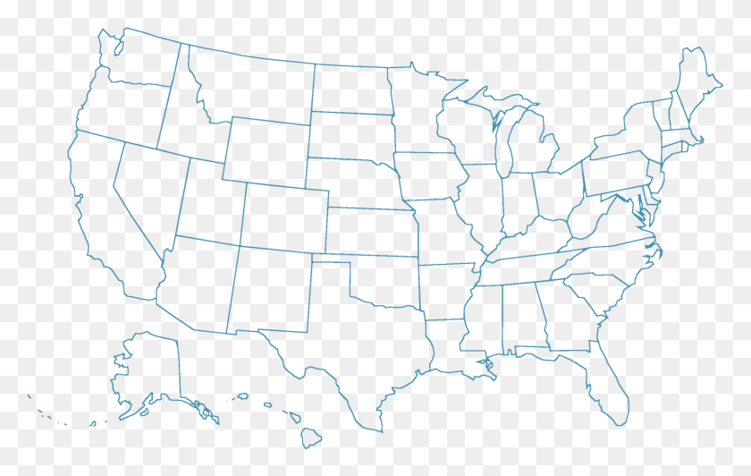 1598x969 Map Outline Usa States Not Labeled, Plot, Nature, Sea HD PNG Download