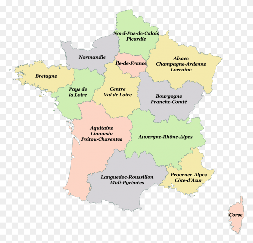 938x900 Map Regions Of Metropolitan France 8 Major Regions Of France, Diagram, Plot, Atlas HD PNG Download