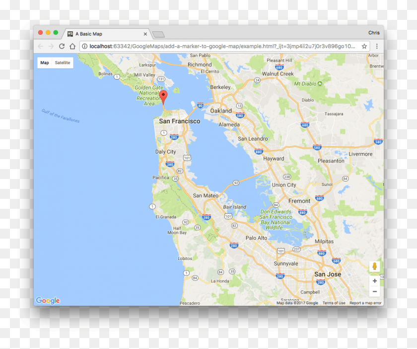 1015x836 Descargar Png Mapa Con Un Marcador En El Puente Golden Gate Atlas, Diagrama, Parcela, Gps Hd Png