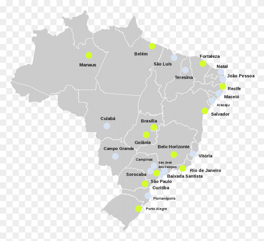 1114x1010 Mapa Das Grandes Urbanas Do Brasil Бразилия Карта, Диаграмма, Участок, Атлас Hd Png Скачать