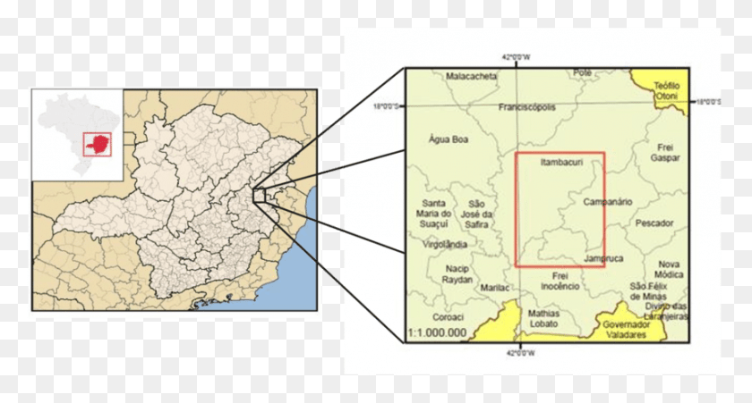 850x427 Карта Минас-Жерайс Com A Regio Da Minas Gerais, Карта, Диаграмма, Участок Hd Png Скачать