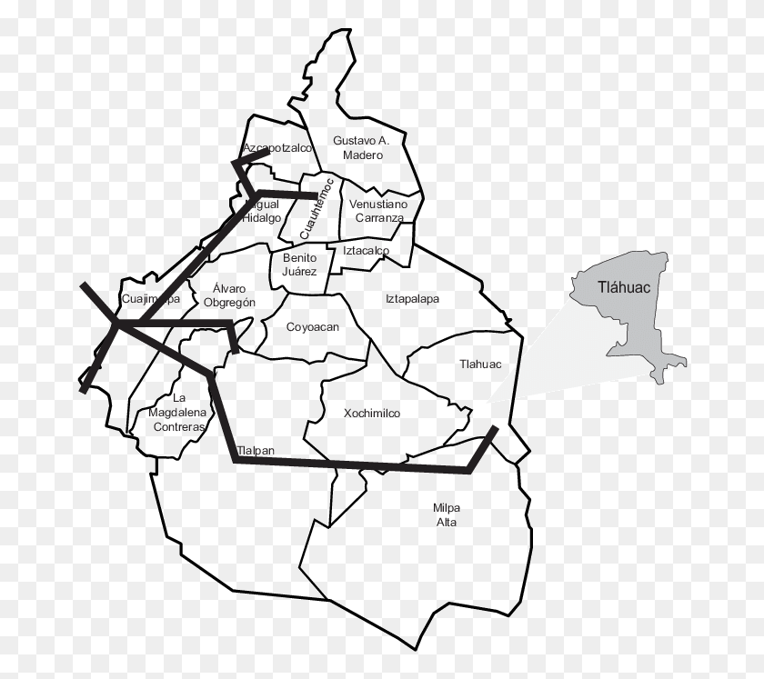 672x687 Mapa De Distrito Federal En El Que Se Ubica El Sistema Abastecimiento De Agua Potable Ciudad De Mexico, Diagram, Plot, Triangle Hd Png
