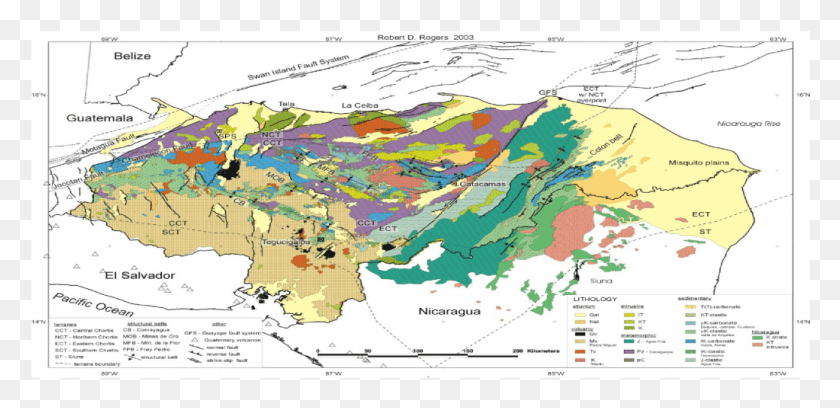 1023x457 Mapa Geológico De Honduras Png / Mapa Png