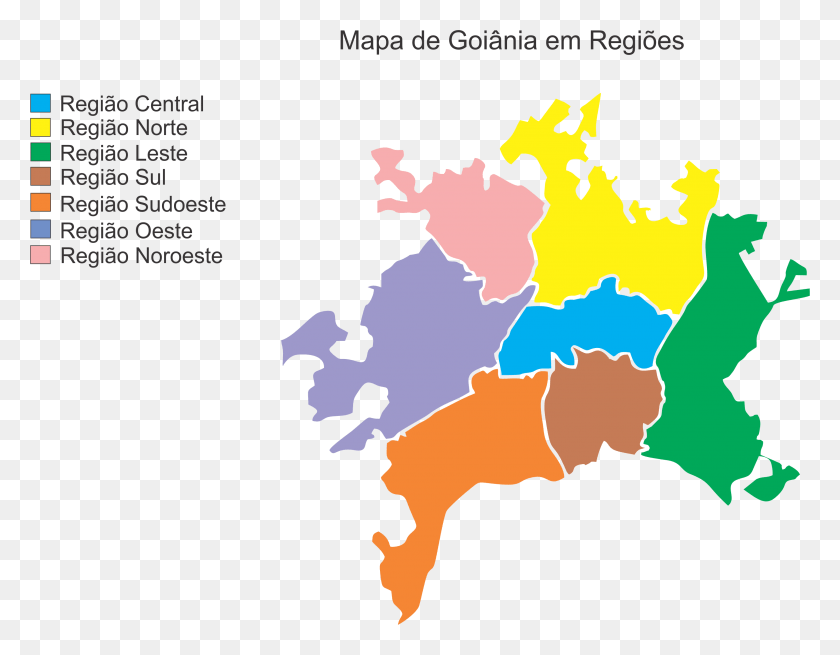 2984x2277 Mapa Goiania Regioes Mapa De Goiania Regioes, Участок, Карта, Диаграмма Hd Png Скачать