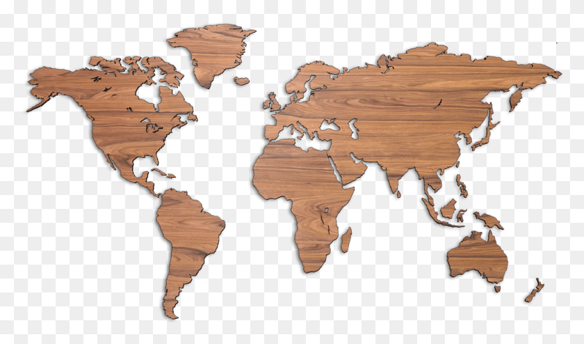 970x540 Mapawall Rosewood Without Borders Without Oil With World Map Wood Cut, Map, Diagram, Bird HD PNG Download