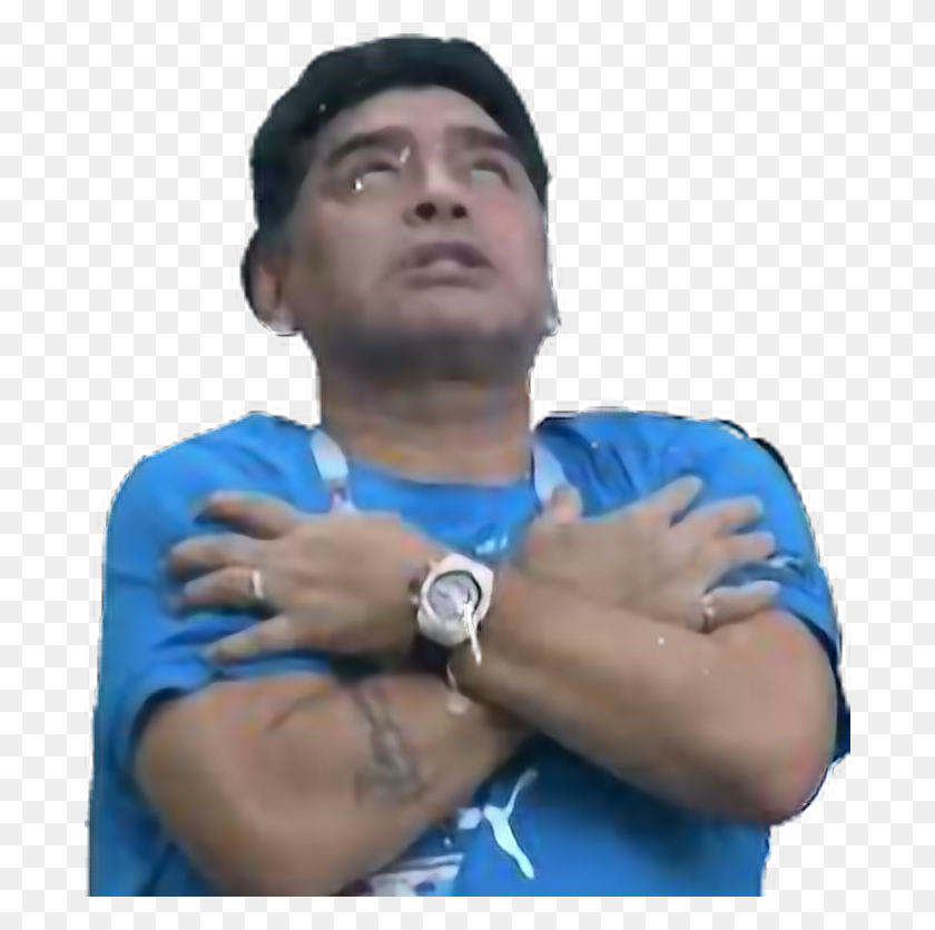 688x776 Maradona Sticker Diego Maradona Celebration Argentina Nigeria, Person, Human, Wristwatch HD PNG Download