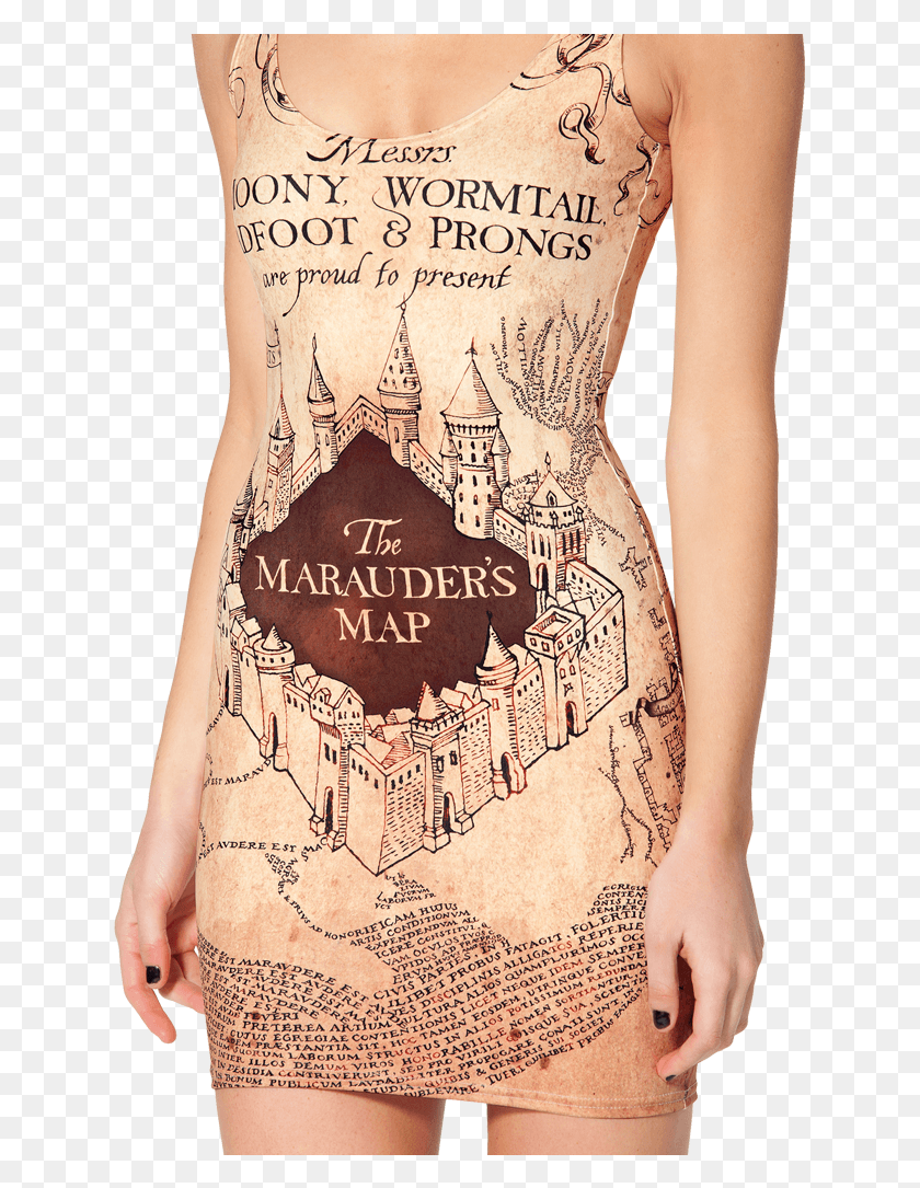 633x1025 Marauders Maps Dress, Skin, Tattoo, Person HD PNG Download