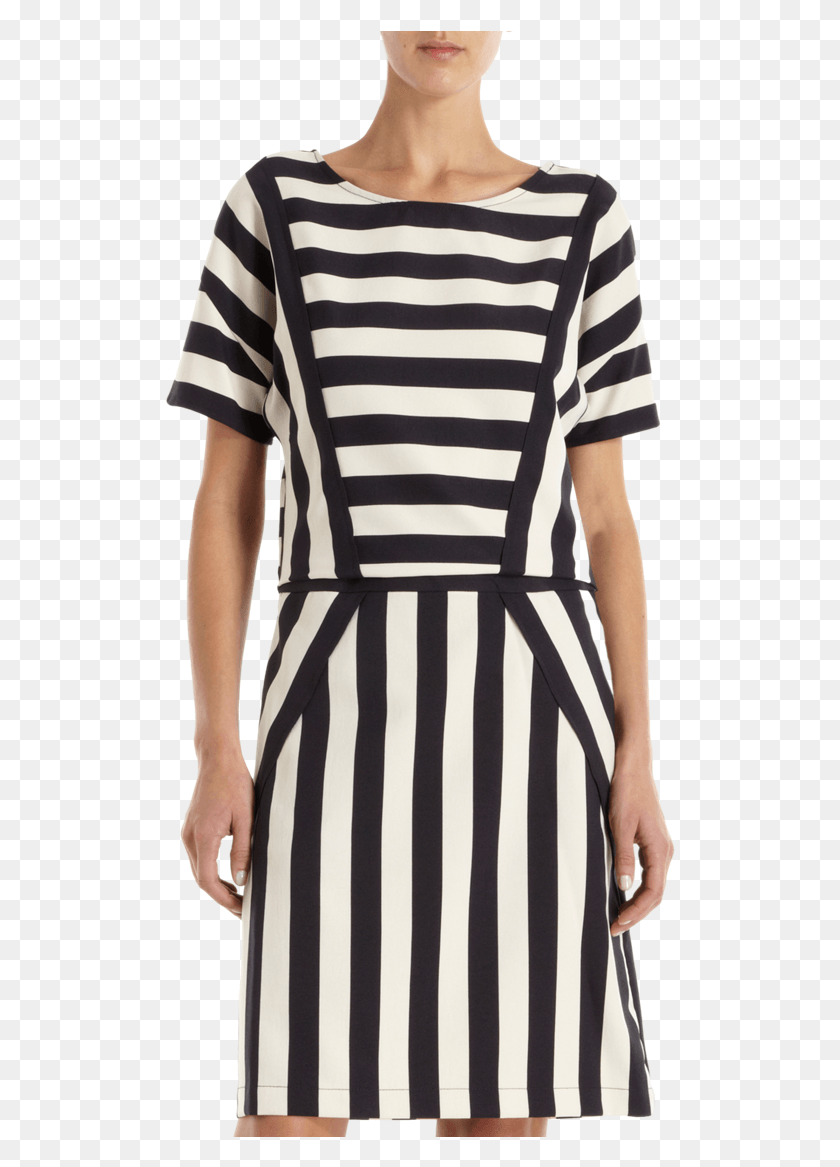 510x1107 Marc By Marc Jacobs Black And White Stripe Dress Day Dress, Clothing, Apparel, Female HD PNG Download