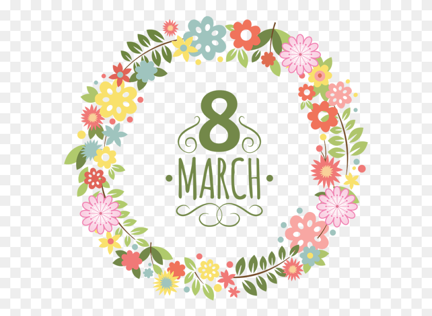 593x554 March Womens Day Background With Lilac Flowers Vector Vintage Pajarito Vector, Floral Design, Pattern, Graphics HD PNG Download