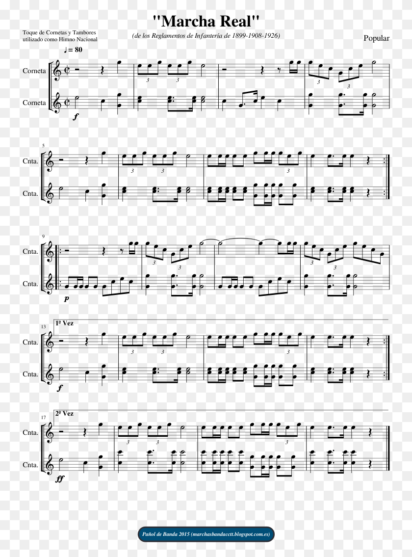 750x1075 Marcha Real Sheet Music Composed By Popular 1 Of 1 Sheet Music, Gray, World Of Warcraft HD PNG Download