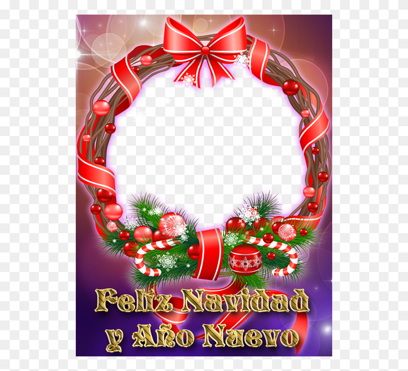 528x704 Marco Creativo Para Tu Navidad Christmas Stickers For Whatsapp, Graphics, Wreath HD PNG Download