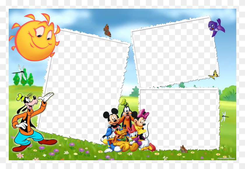Marco De Fotos De Los Amigos De Mickey Mouse Disney Cartoon Picture Frame, Супер Марио, графика HD PNG скачать