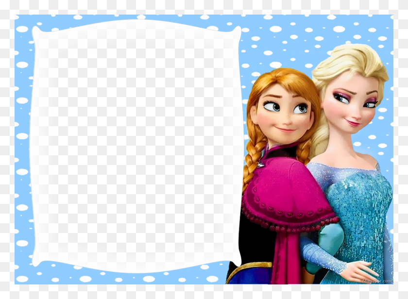 1500x1070 Descargar Png Marco Fotos Elsa Y Anna Frozen Dulceros Sencillos De Frozen, Doll, Toy, Person Hd Png