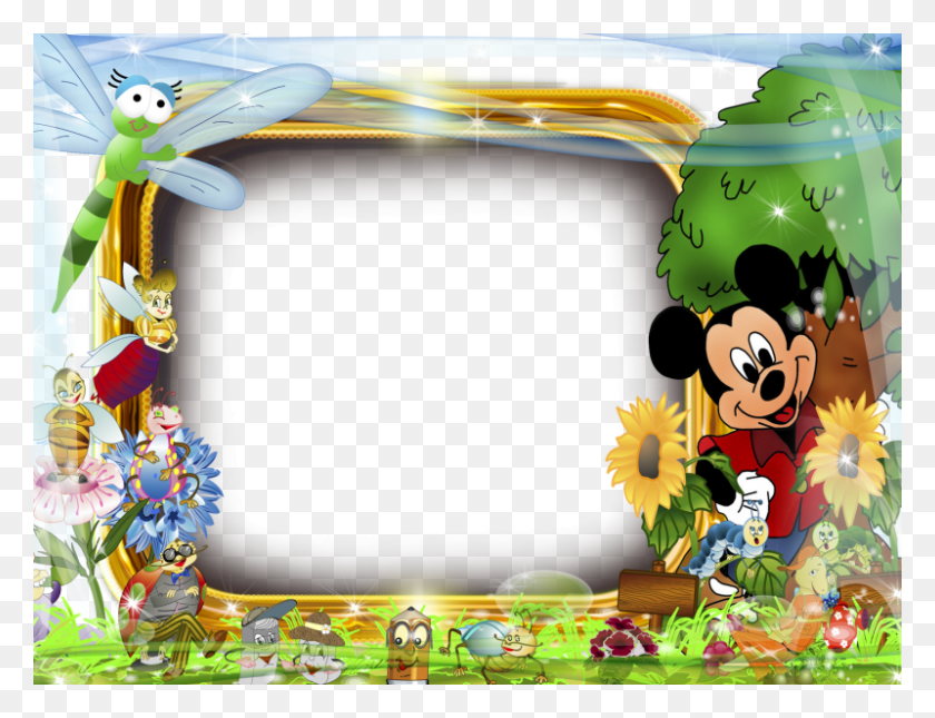 800x600 Marco Para Foto Mickey21 Mickey Mouse Mickey Mouse Mickey Mouse Frame, Sewing, Super Mario, Hole HD PNG Download