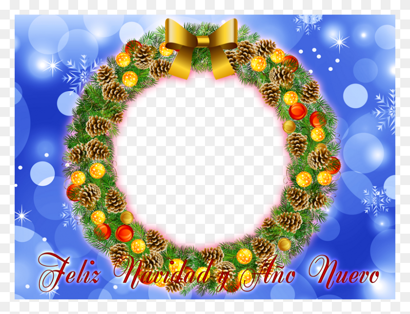 800x600 Descargar Png Marco Para Navidad Marcos En Psd Y Para Descargar Marco De Foto Para Navidad, Wreath, Graphics Hd Png