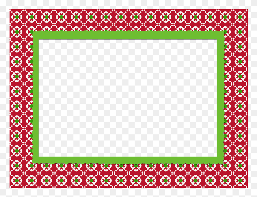 960x720 Descargar Png Marco Patrn Marco De Navidad Verde Rojo Marco De Navidad Png, Alfombra, Textura, Lunares Hd Png