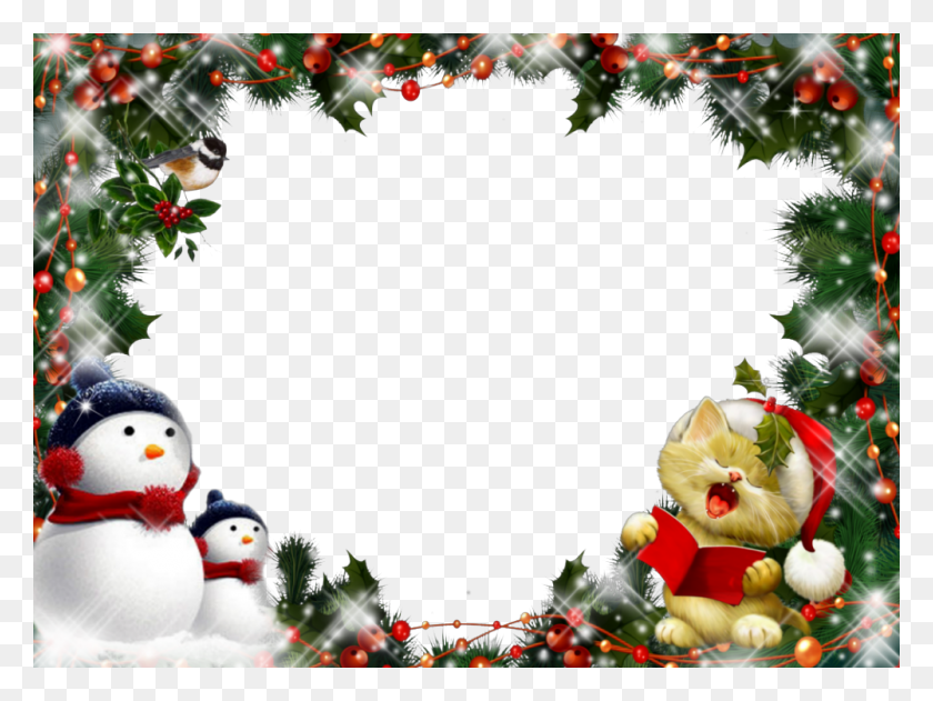 1000x733 Marcos De Navidad Para Fotos Para Descargar Gratis Marcos, На Открытом Воздухе, Рождественская Елка, Елка Png Скачать