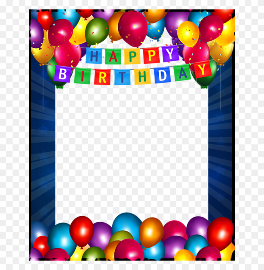 655x800 Marcos Para Fotos De Happy Birthday Background Frame, Balloon, Ball, Sphere HD PNG Download