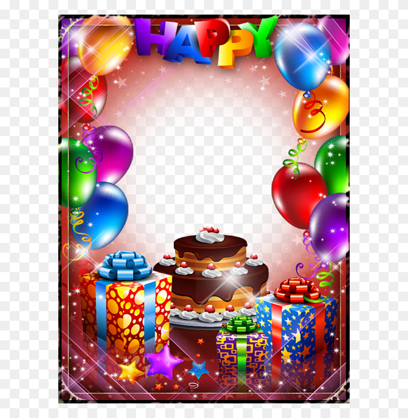 600x800 Marcos Para Fotos De Targetas De Feliz Birthday Card With Photo Frame, Graphics, Paper HD PNG Download