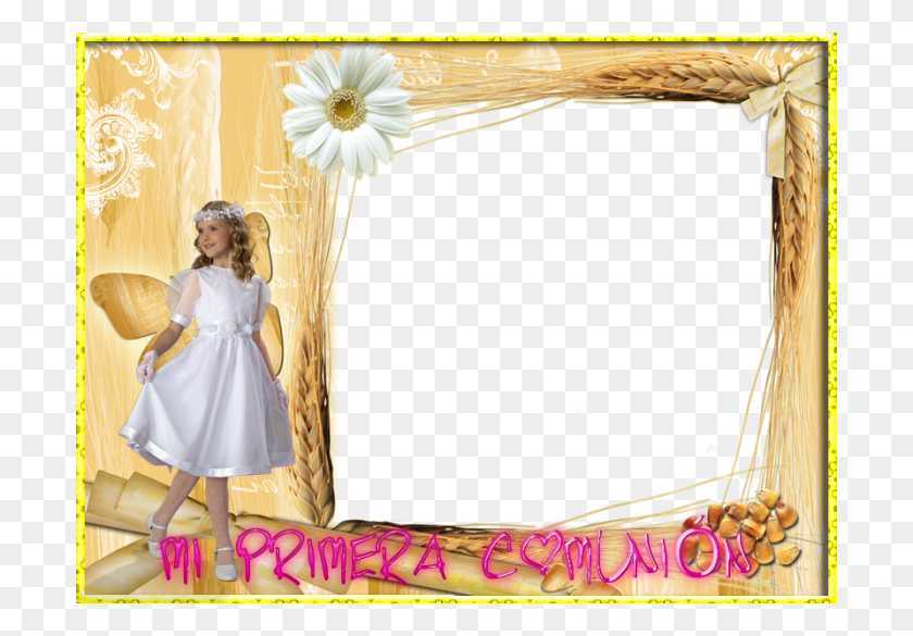 700x525 Marcos Para Primera Comunion Picture Frame, Person, Human, Clothing HD PNG Download