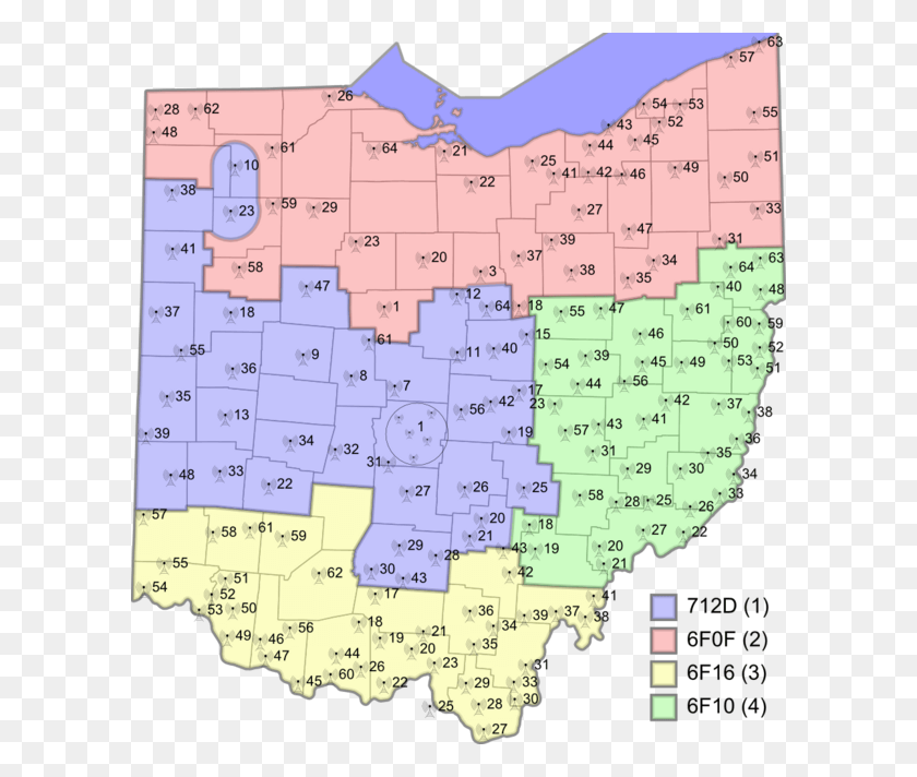 600x652 Marcs Map Ohio Marcs Tower Locations, Jigsaw Puzzle, Game, Vegetation HD PNG Download
