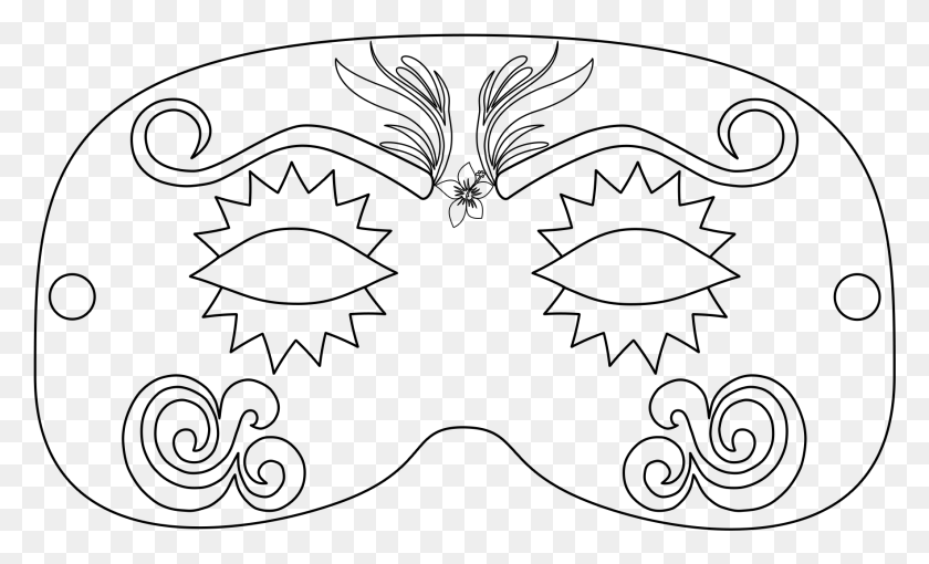 1767x1021 Mardi Gras Face Mask With Blank Background Mask To Cut Out, Gray, World Of Warcraft HD PNG Download