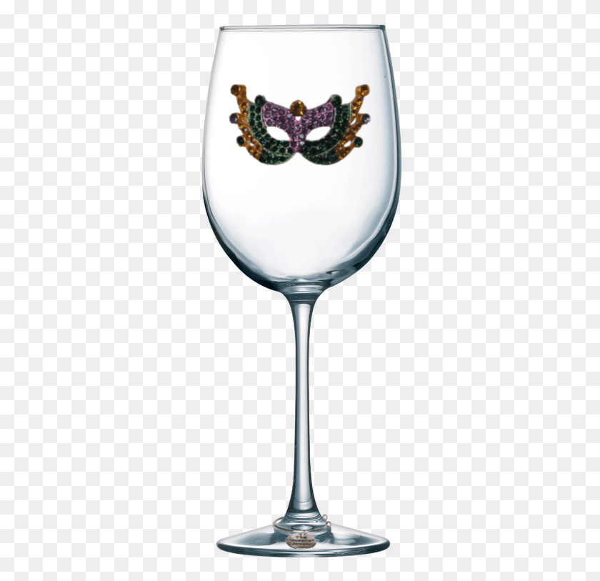289x753 Mardi Gras Mask Jeweled Stemmed Wine Glass Wine Glass Quotes For Mom, Glass, Goblet, Lamp HD PNG Download