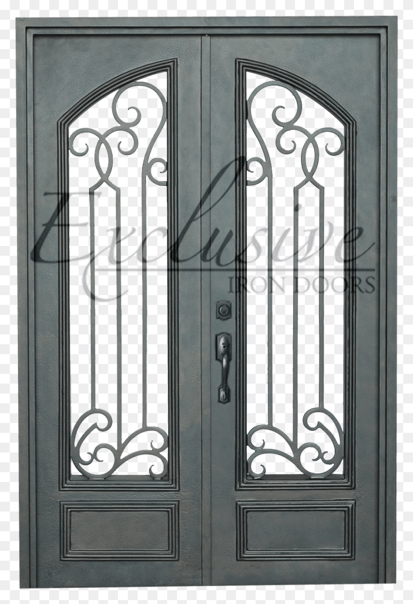 894x1339 Margot Square Double Iron Door Exclusive Iron Doors Screen Door, French Door, Window, Grille HD PNG Download