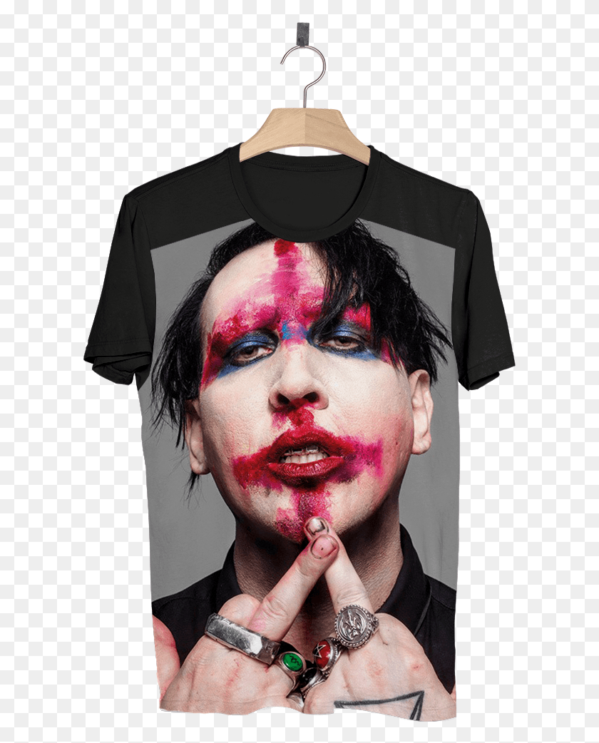 608x982 Marilyn Manson Camiseta Lady Gaga Born This Way, Face, Person, Human HD PNG Download