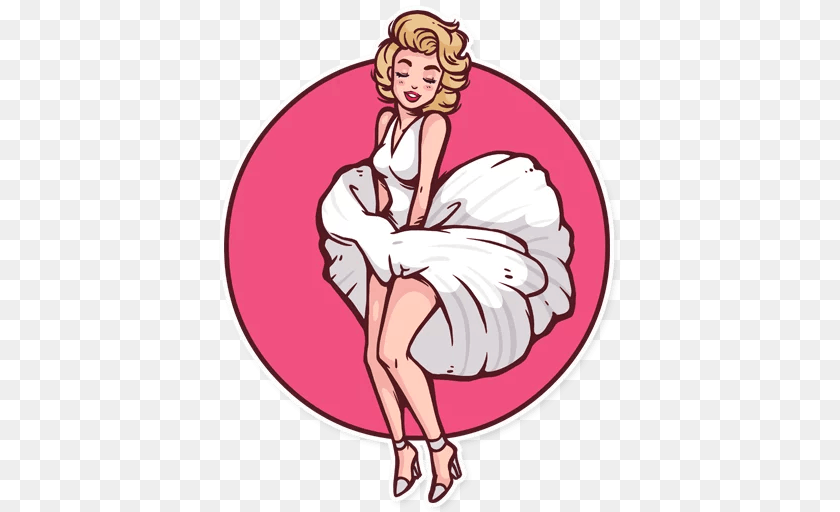 512x512 Marilyn Stickers Set For Telegram, Person, Face, Head, Clothing Sticker PNG