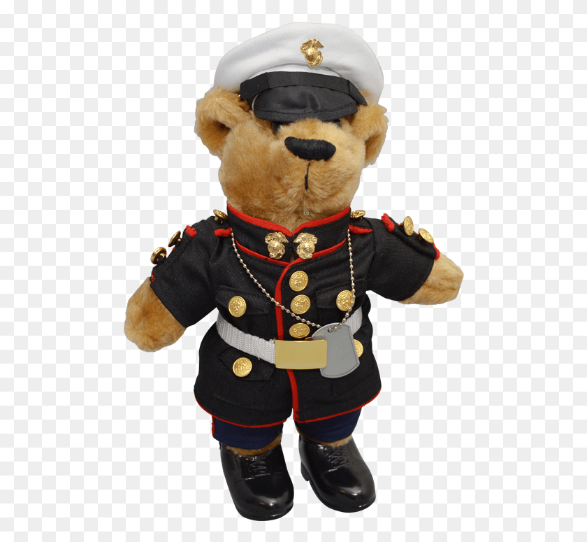 488x715 Marine Corps Teddy Bear In Dress Blue Uniform Teddy Bear, Person, Human, Mascot HD PNG Download