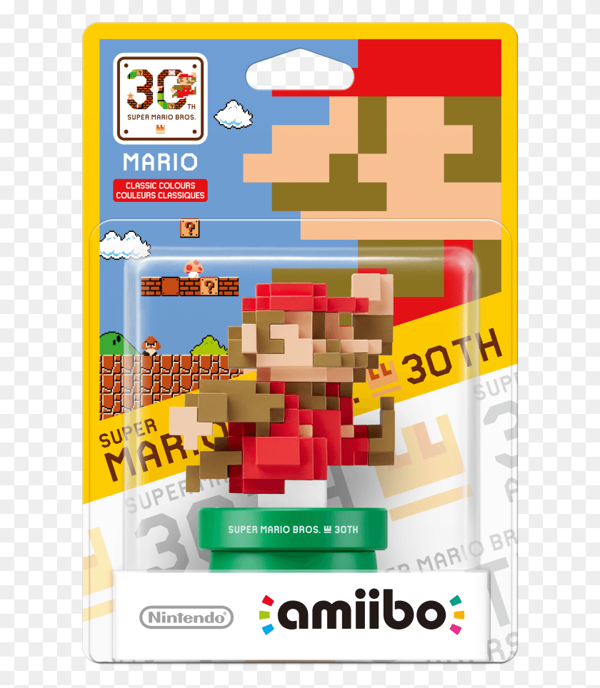 613x904 Descargar Png Mario 30Th Anniversary Collection Wave One Amiibo Mario 8 Bits, Texto, Super Mario, Word Hd Png