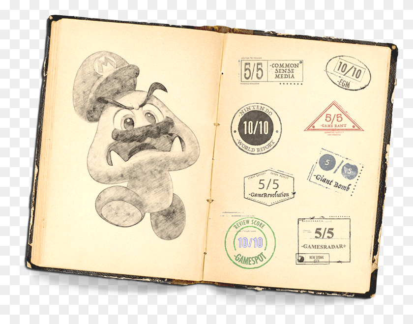 780x599 Mario Amp Cappy Draw Mario And Cappy, Text, Diary, Passport HD PNG Download