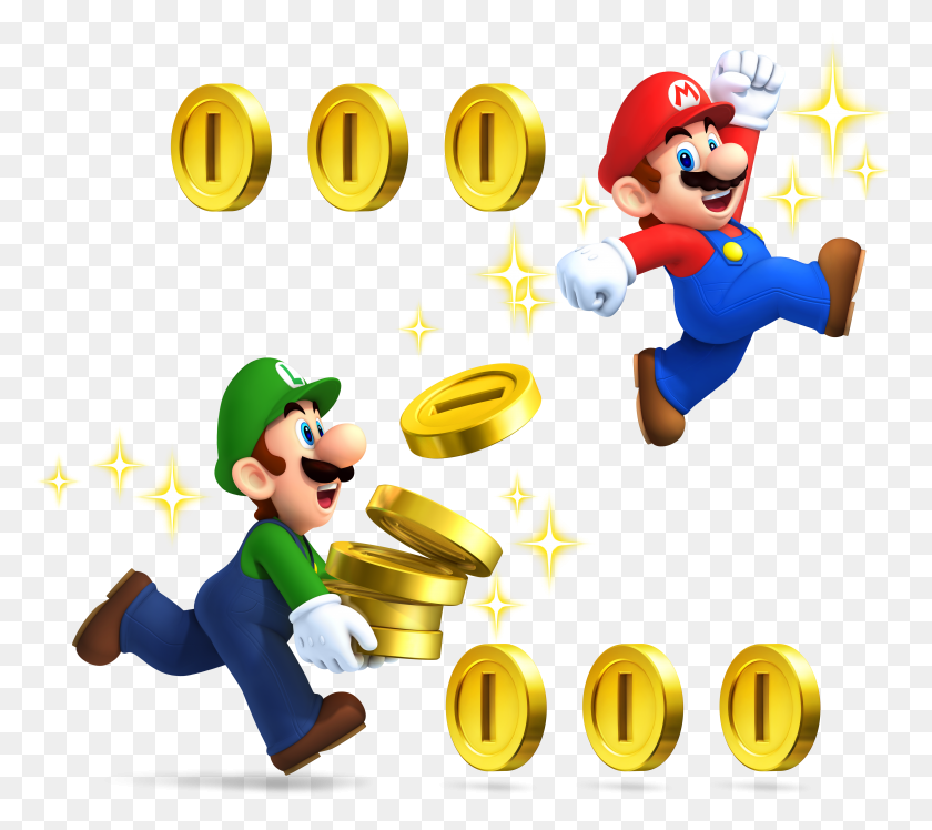 4742x4188 Mario And Luigi Coins HD PNG Download