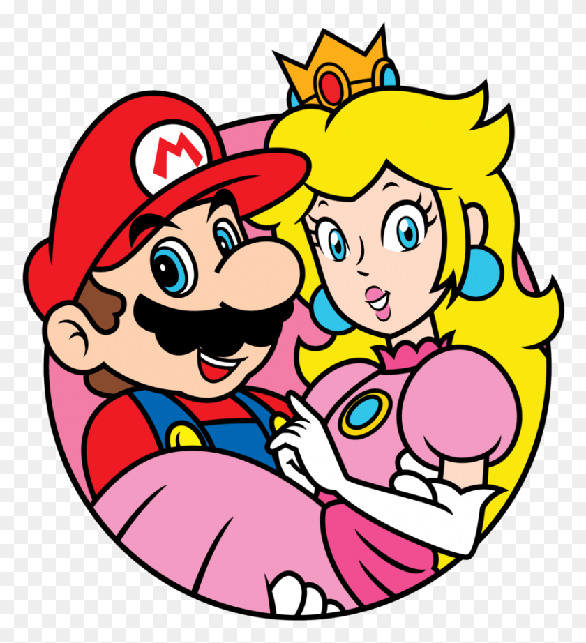 850x940 Descargar Png / Mario Y Peach Icono De Mario Y Peach, Super Mario, Cartel, Publicidad Hd Png