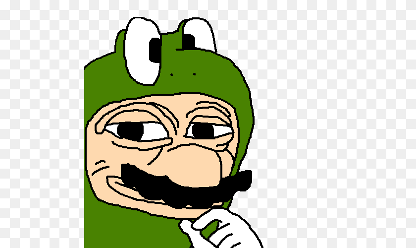 500x500 Mario In A Rare Pepe Suit Know Your Meme, Baby, Person, Face, Head Clipart PNG