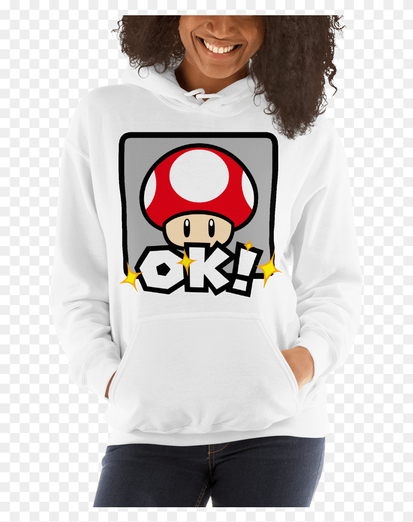 638x1001 Mario Mushroom Sweatshirt, Clothing, Apparel, Sweater HD PNG Download
