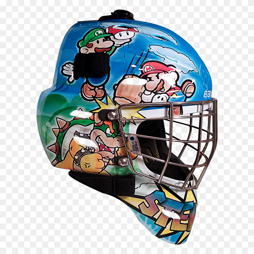 602x781 Mario Right Goalie Mask Masks Brother Sibling Face Face Mask, Clothing, Apparel, Helmet HD PNG Download