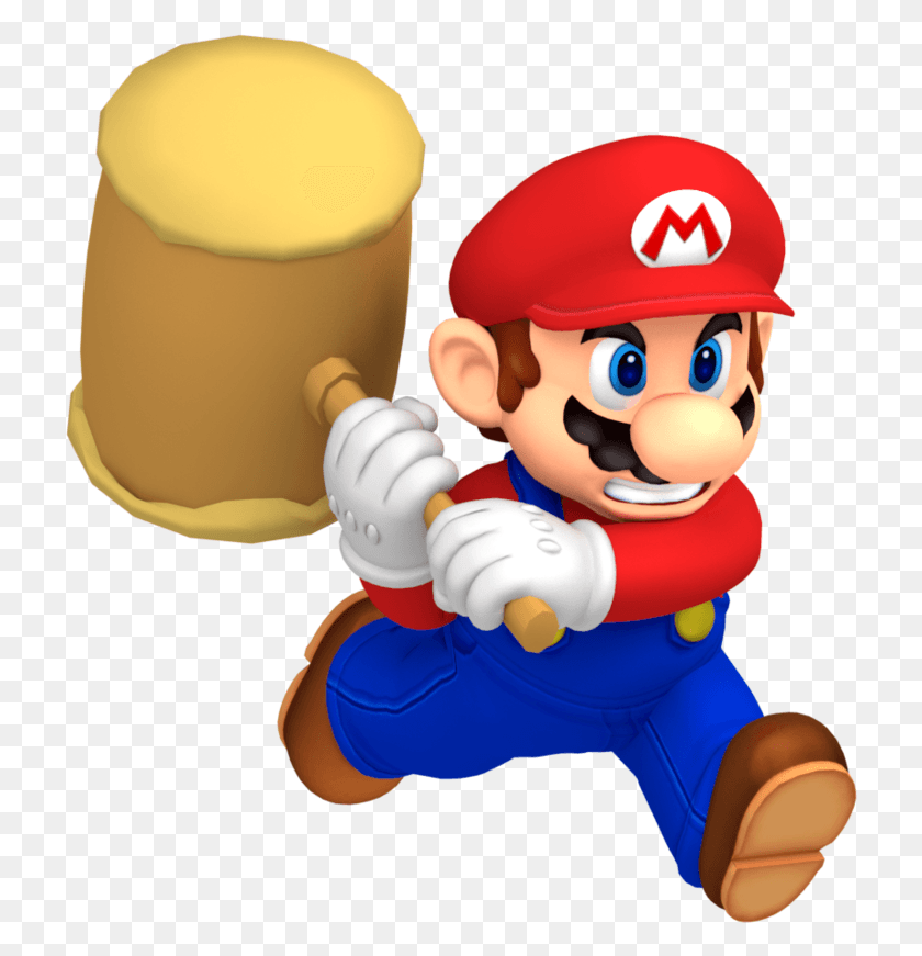 722x811 Mario Transparent Hammer Paper Mario With Hammer, Super Mario, Toy, Person HD PNG Download