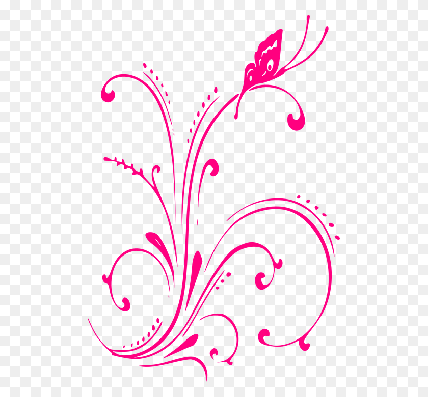 495x720 Mariposa Rosa Vector Pink Butterfly Border, Graphics, Floral Design HD PNG Download