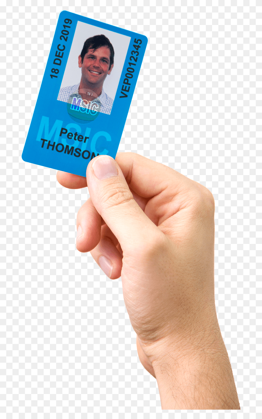 707x1280 Maritime Security Identification Card Hand Id Card, Text, Person, Human HD PNG Download