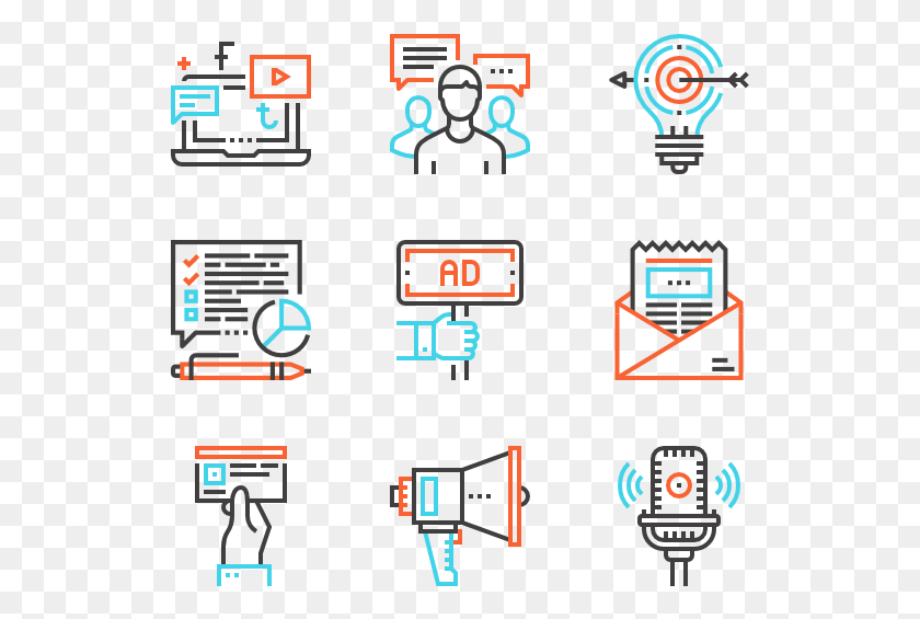 529x505 Marketing And Advertising Server Management Icons, Text, Scoreboard, Bomb HD PNG Download