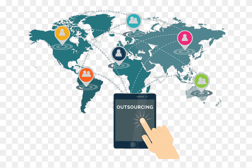 662x501 Marketing Outsourcing Services World Map, Computer, Electronics, Graphics HD PNG Download