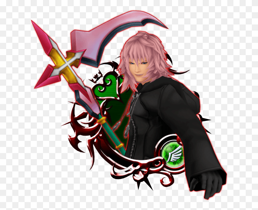 646x626 Marluxia A Khux Stained Glass, Person, Human, Graphics HD PNG Download