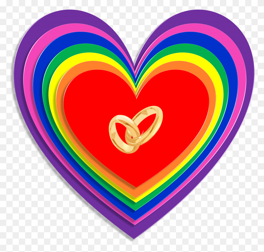 3073x2930 Marriage Equality Rainbow Hearts 825171 Regenbogen Hochzeit, Heart HD PNG Download