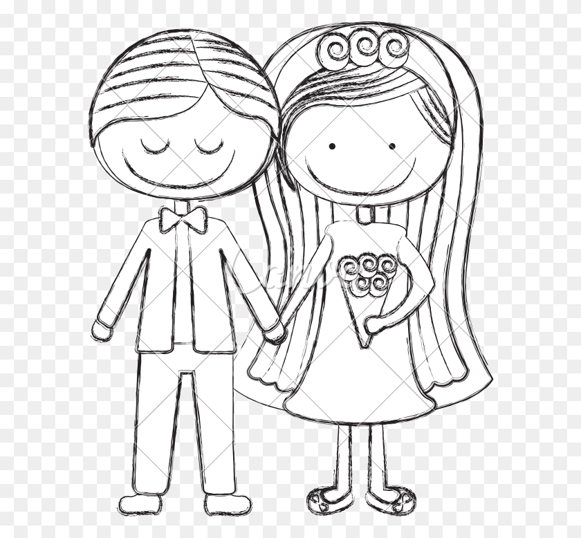 588x718 Married Couples Draw, Clothing, Apparel HD PNG Download