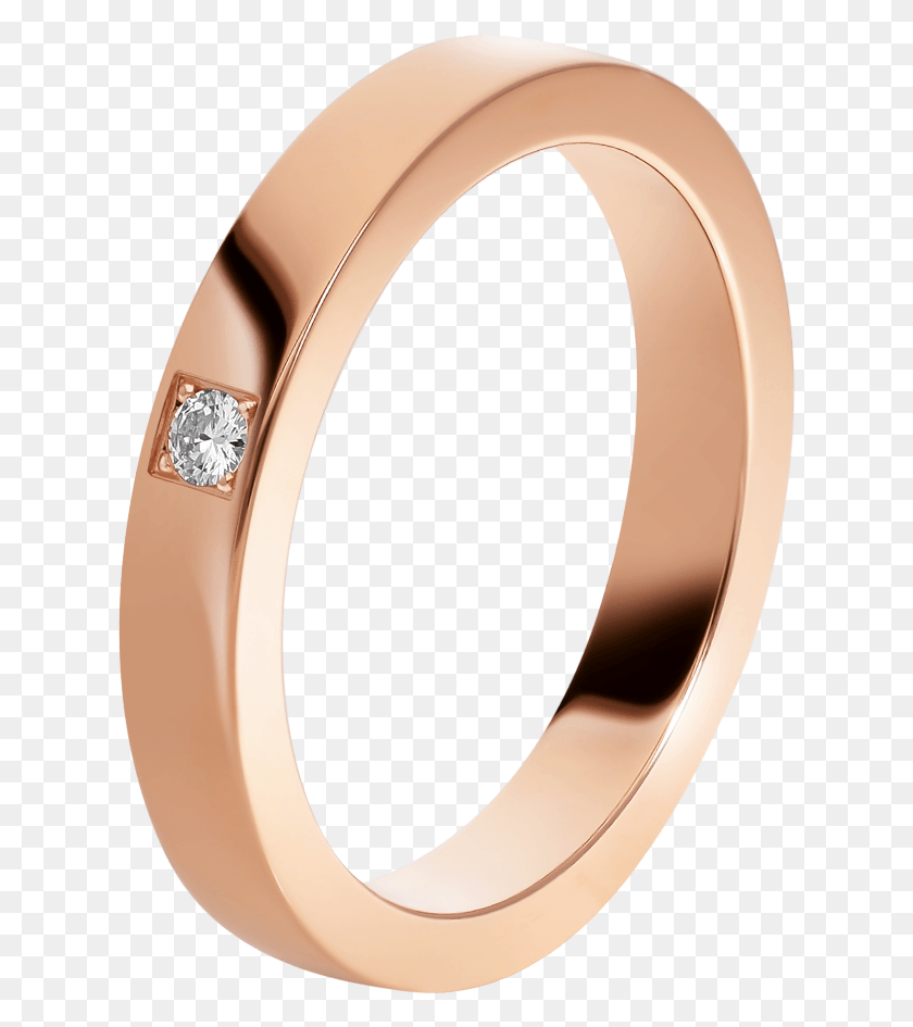625x885 Marryme 18 Kt Rose Gold Wedding Band Set With A Diamond Marry Me Bulgari, Ring, Jewelry, Accessories HD PNG Download