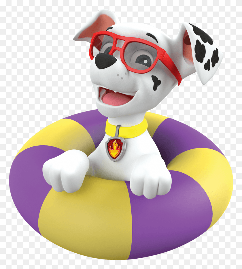 1291x1446 Marshall In The Pool Paw Patrol, Juguete, Figurilla, Inflable Hd Png