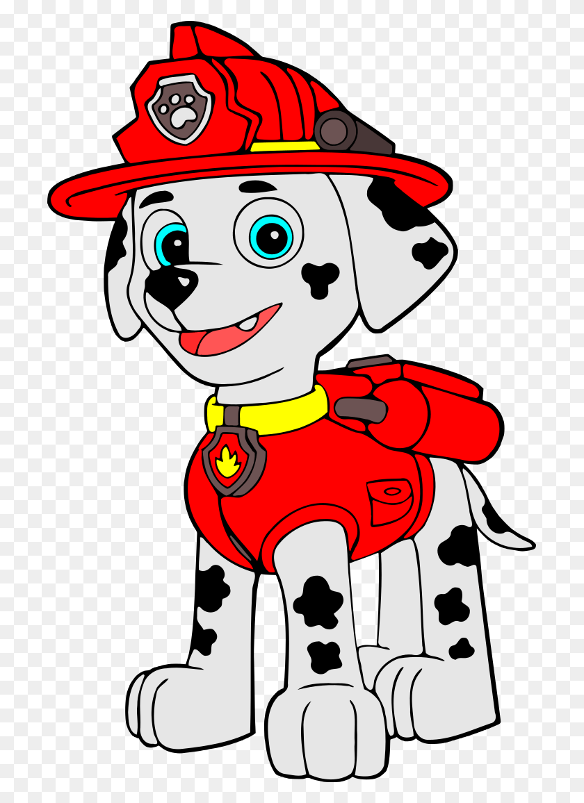 703x1096 Marshall Paw Patrol Painting Clipart Marshall Paw Patrol, Fireman, Label, Text HD PNG Download