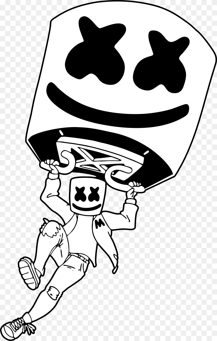 2697x4237 Marshmello X Fortnite Merch, Stencil, Baby, Person Sticker PNG